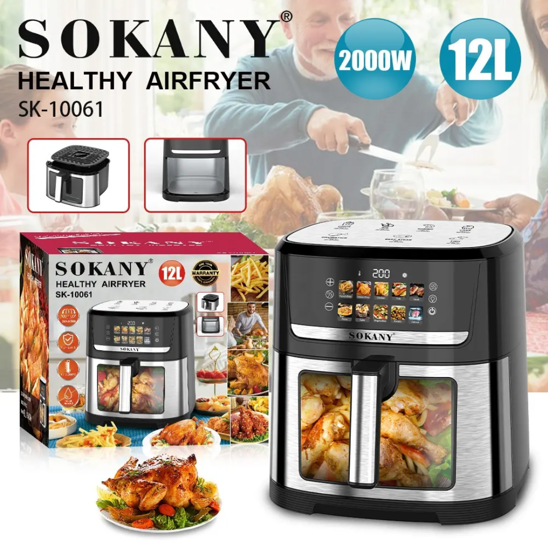 Sokany (SK-10061) 12 Litre Extra Large Size With Digital Touch Control Air Fryer