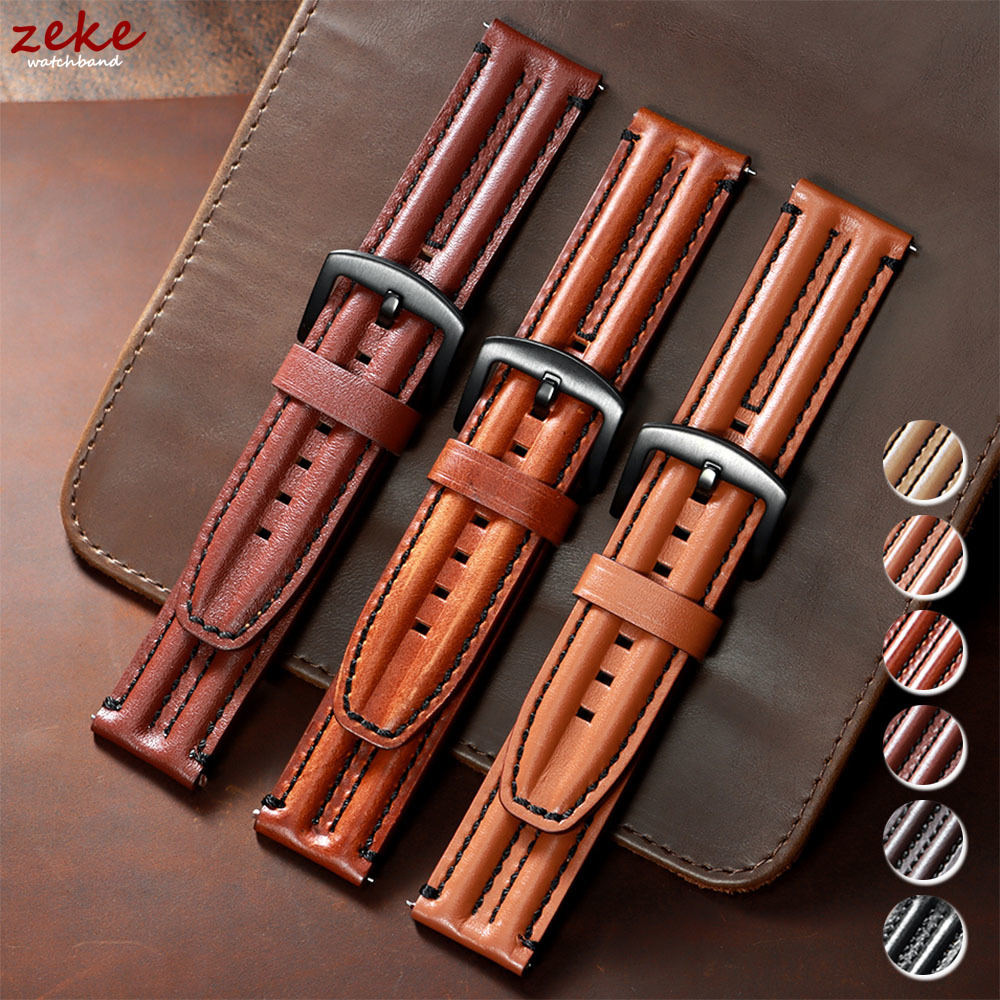 Premium Retro Oil Wax Genuine Leather Watchband Men's Soft Calfskin Strap for Seiko for Panerai 20mm 22mm 24mm 26mm Wristband