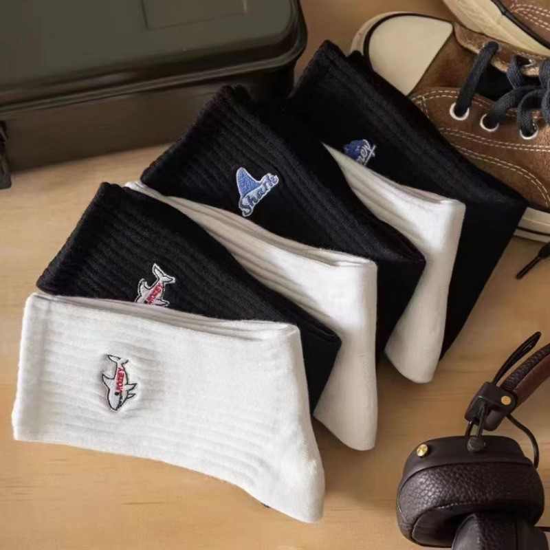 Men's Socks Spring Summer Mid-tube Socks Breathable Cotton Socks Sports Running Solid Color Sock Lightweight Fashion Trend Socks