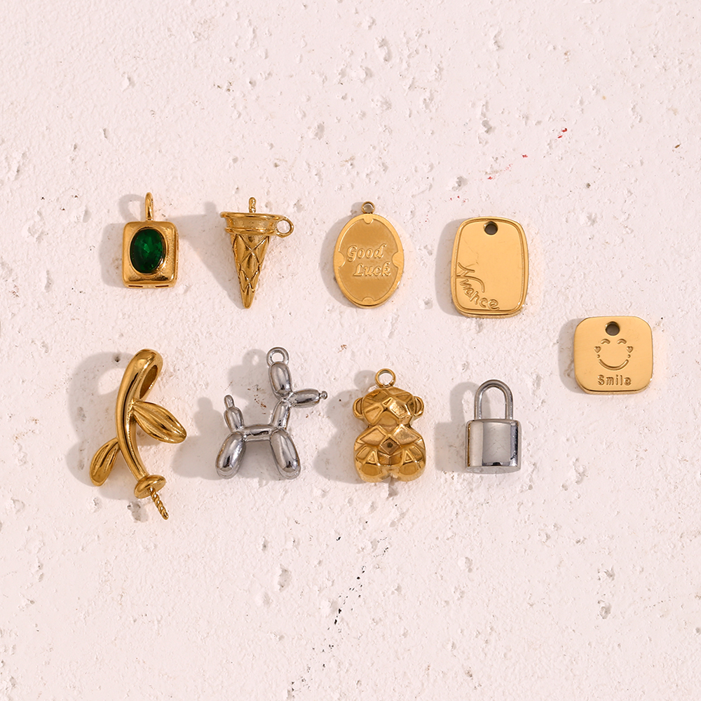E.B.belle Sweet Lovely Puppy Sweet Tube Good Luck DIY charms for jewelry making high quality Stainless steel charm Pendant