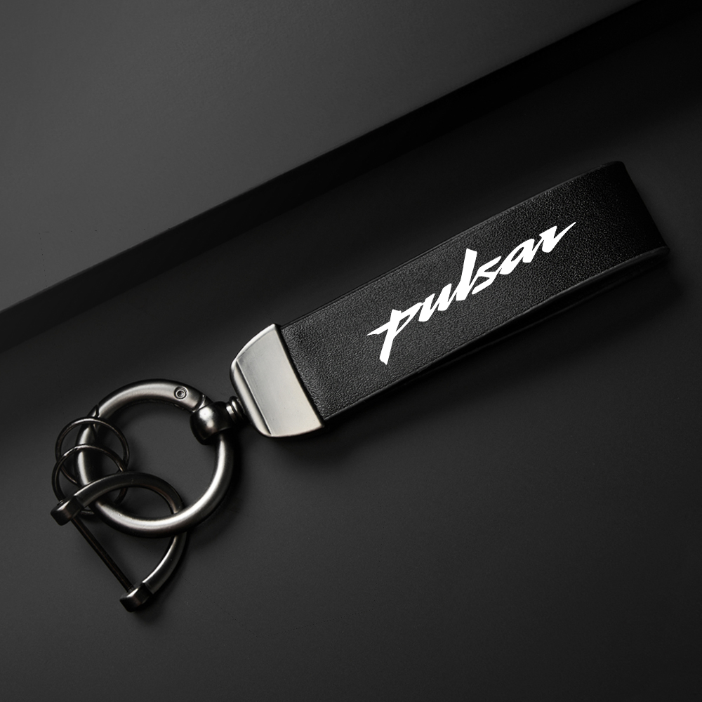 Leather Suede Motorcycle Keychain Zinc Alloy Keyrings Charm Styling For Bajaj Pulsar 200 AS RS NS Accessories