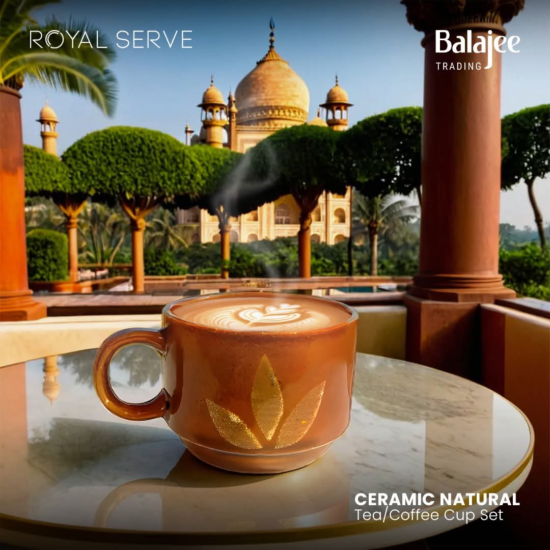Tea/Coffee Cup Set Ceramic Natural Royal Serve - Set of 6 pcs