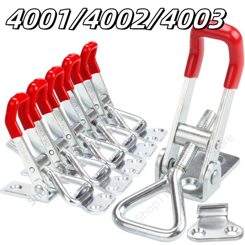 2Pcs Adjustable Toggle Latch Clamp Heavy Duty Metal Quick Release Clamp Anti-Slip Push Pull Toggle Clamp Tools 4001/4002/4003