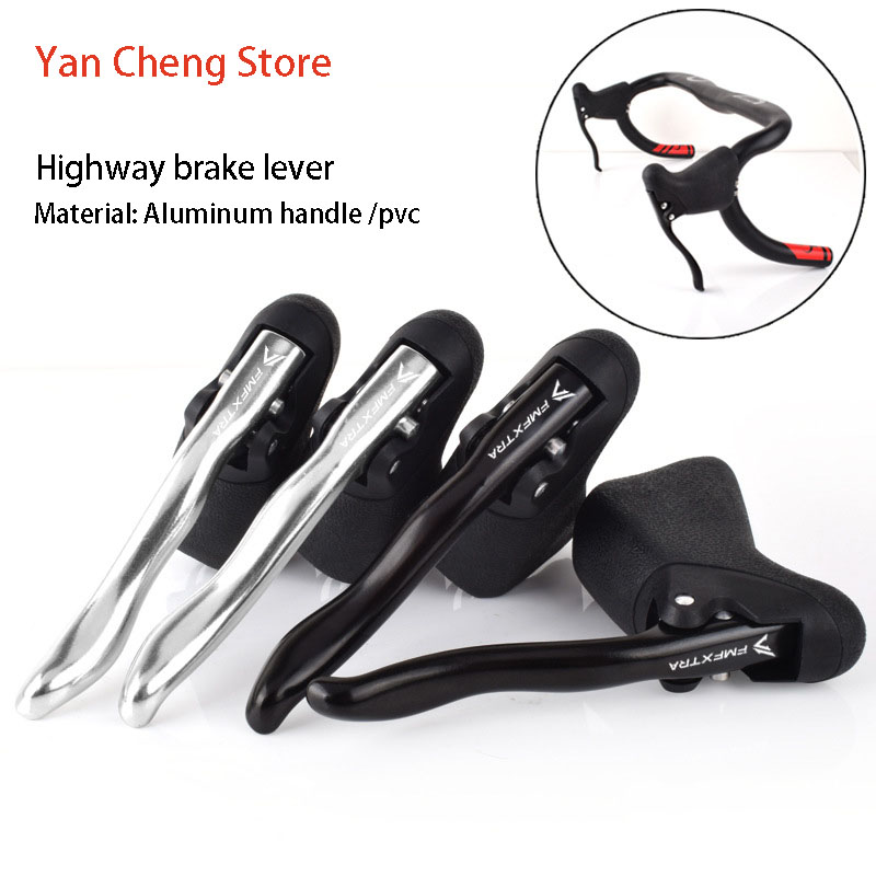 Bicycle 1 Pair Brake Handle Aluminum Alloy Road Bike Handlebar Levers Dead Speed Bend PVC Bicycle Brake Accessory
