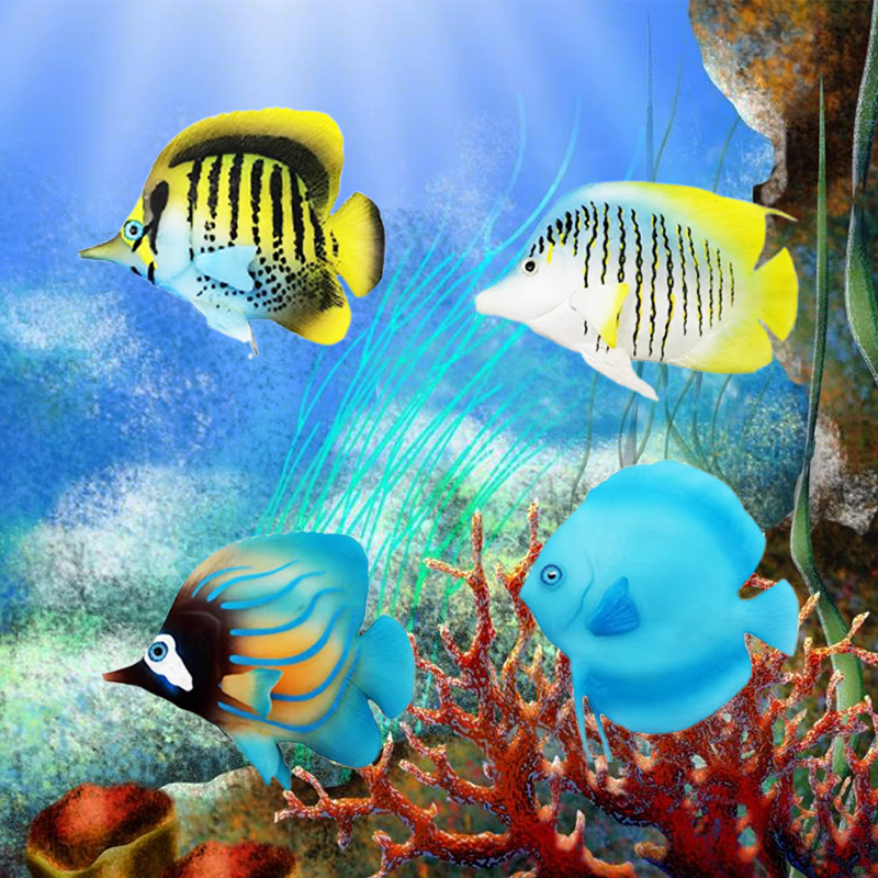 New Simulated Silicone Luminous Fish Plastic Marine Tropical Fishs Aquarium Aquascape Fairy Fish Decoration Ornamental Supplies