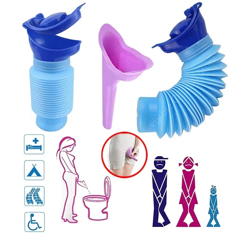 750ml Quick Urinal Portable Male Female Car Urinal Outdoor Camping Picnic Mini Toilet Travel Practical Retractable Urinal