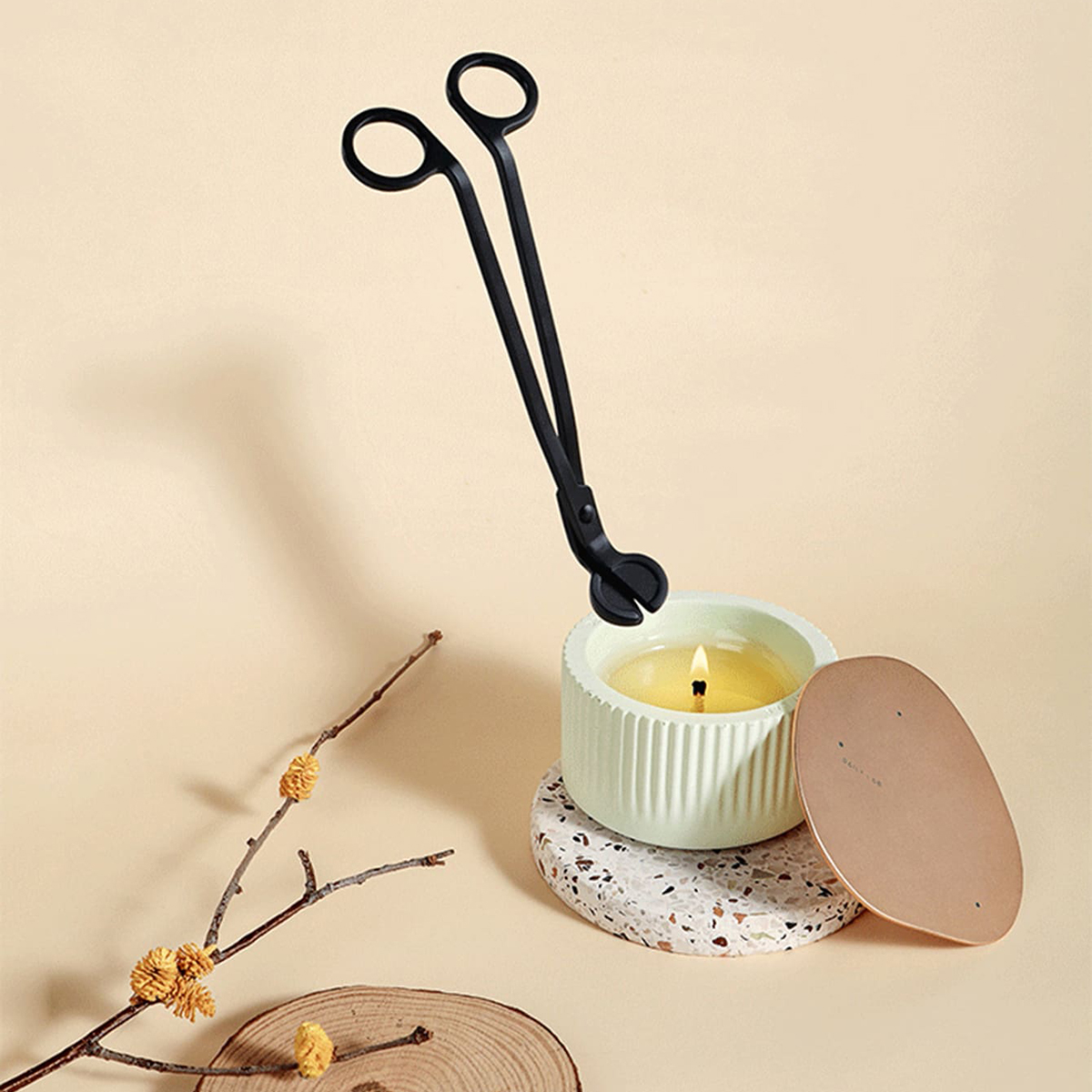 1pc/2pcs/3pcs-Candle Wick Trimmer, Candle Shape Cutter, Stainless Steel Wick Cutting Candle Tool (Matte Black And Rose Gold )
