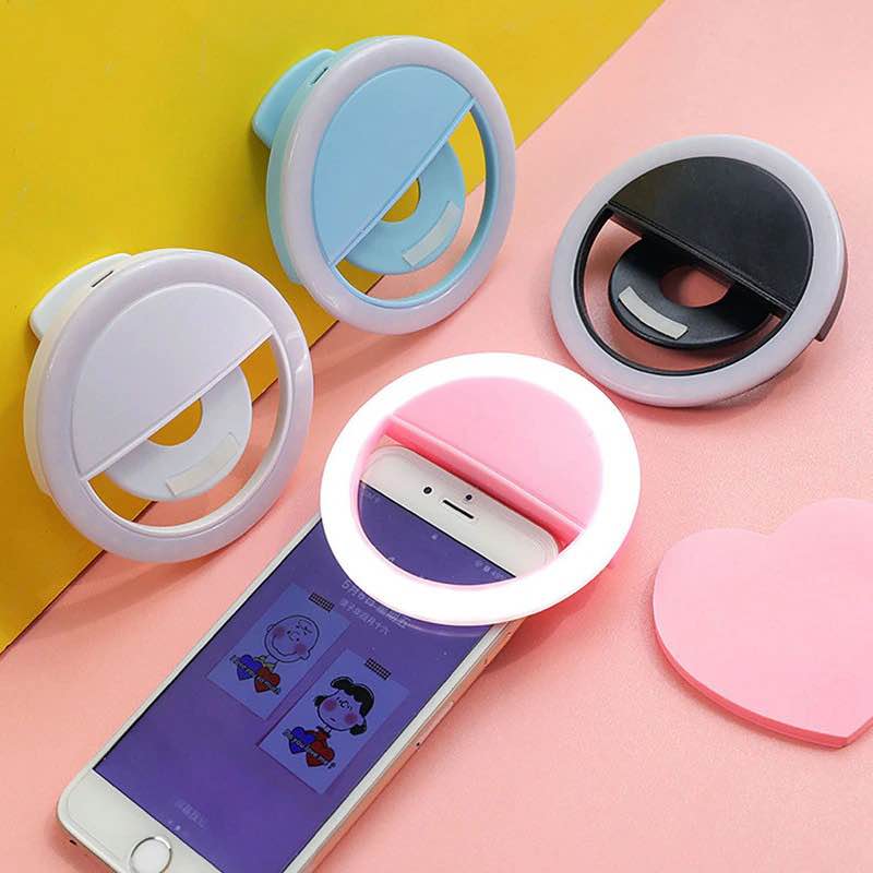 3 Modes Selfie Beauty Ring Light LED Flash White Light for iPhone, Android & iPad Series