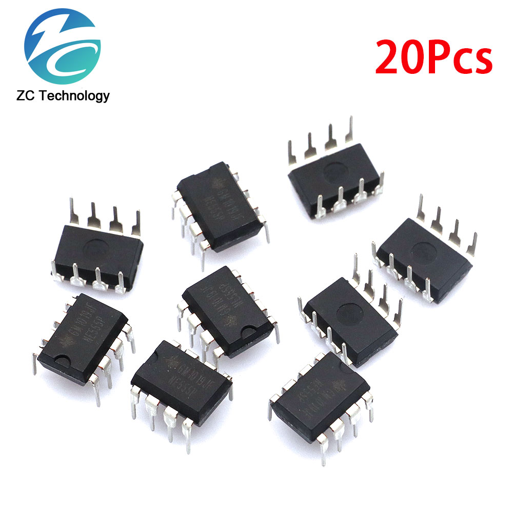 20PCS 100% New NE555P IC NE555 NE555N 555 Timers DIP-8 8 Pin DIP Sockets