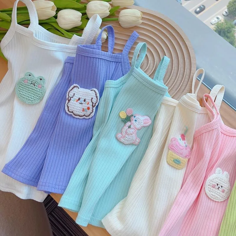 Girls' Summer Outerwear Children's Candy-Colored Fresh Summer Outfit Baby Korean Style Children's Clothing Top for Little Girls