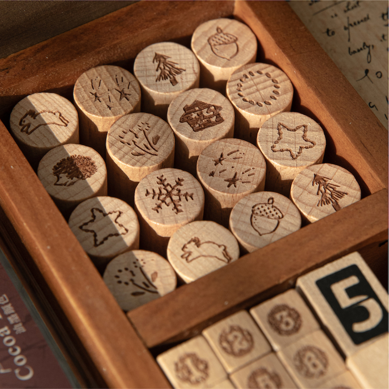 Cute Mini Rabbit Star Tree Wooden Stamping for Scrapbooking Junk Journal Decoration Craft Supplies Stationery Card Making Seal