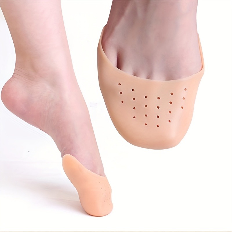 2 Pairs Women's Silicone Toe Protectors with Gel & Air Vents | Pointed Toe Caps for High Heels & Ballet Shoes