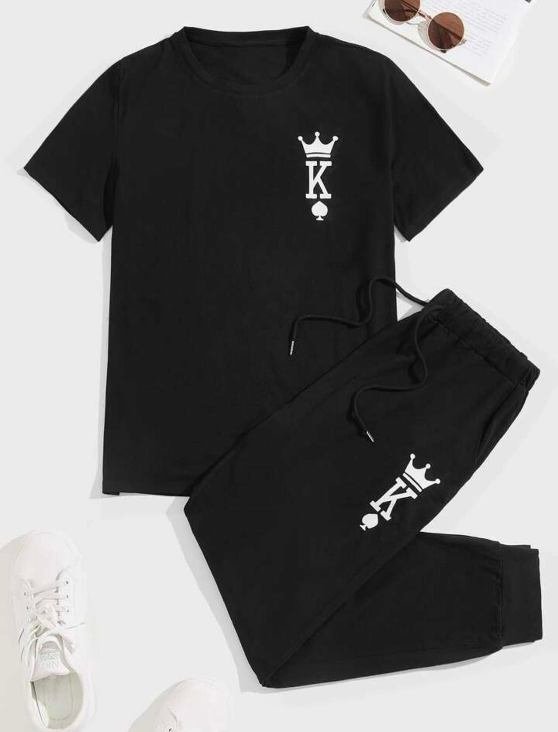 Shopmee men's Printed [k♡♤] Tshirt& Trouser set | summer | KnG