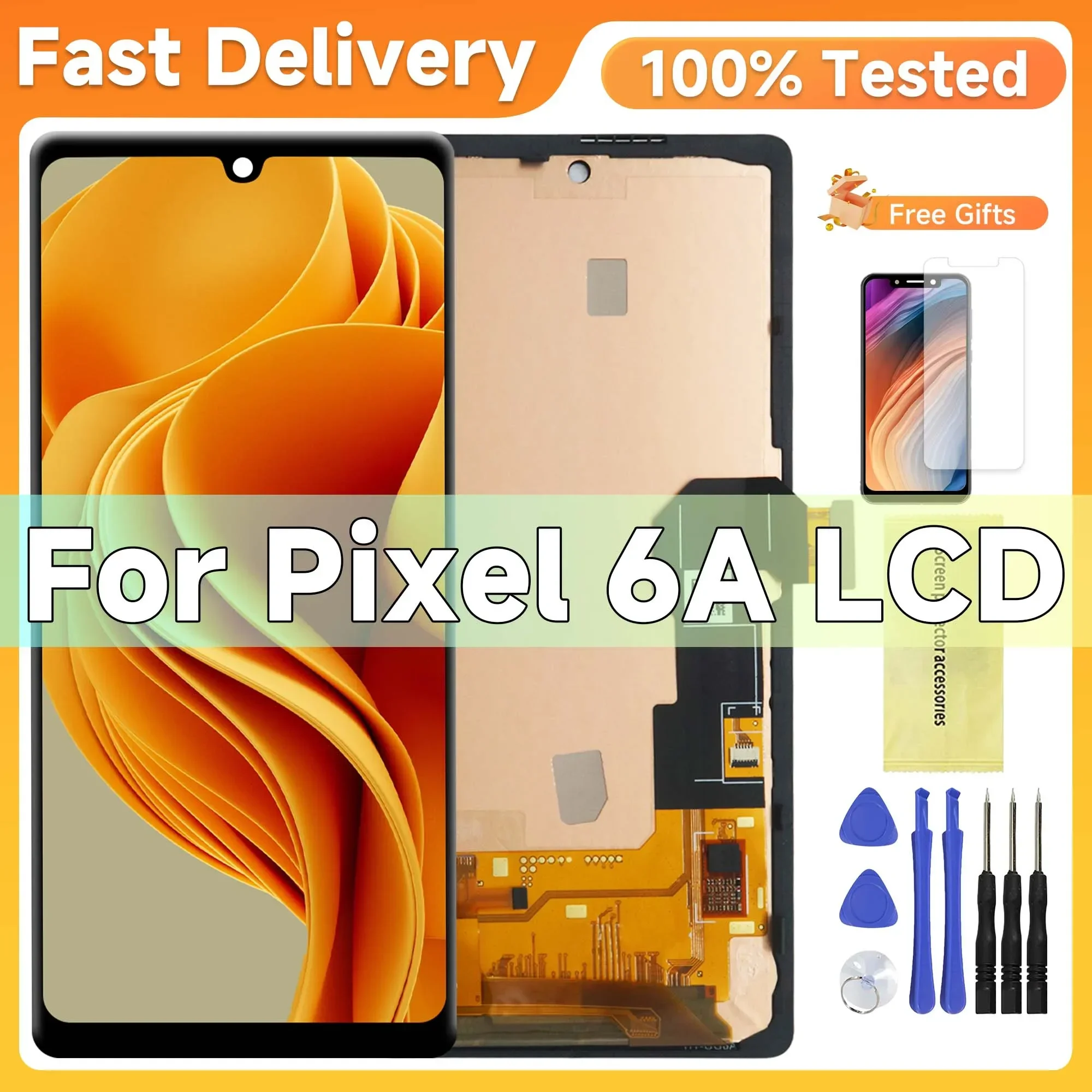 6.1''Super AMOLED For Pixel 6A LCD Display Digital Touch Screen Replacement For Pixel 6A GX7AS, GB62Z Screen