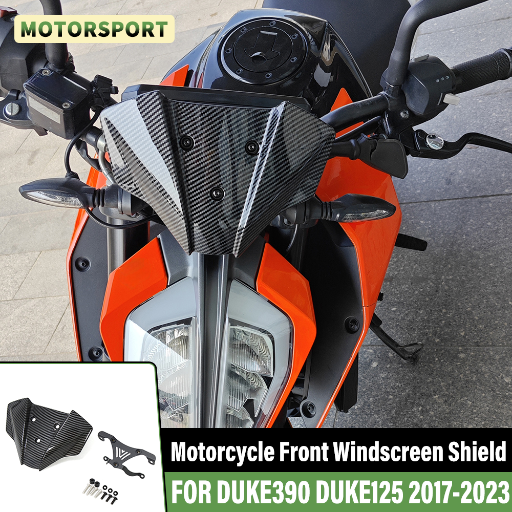 Motorcycle Windshield For 125 DUKE 390 DUKE 2017-2023 125DUKE 390DUKE Flyscreen Front Wind Deflectors Shield Screen Airflow 2022