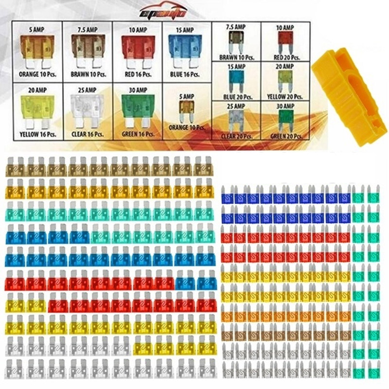 24pcs Auto Car Truck Motorcycle Fuses 5A 10A 15A 20A Mixed Sizes Low Profile Kit Micro Mini Blade Fuse