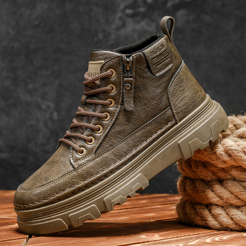 Men's Boots Outdoor Waterproof Men Ankle Boots Men Platform Work Safty Shoes for Men Casual Hiking Shoes Breathable Men Sneakers