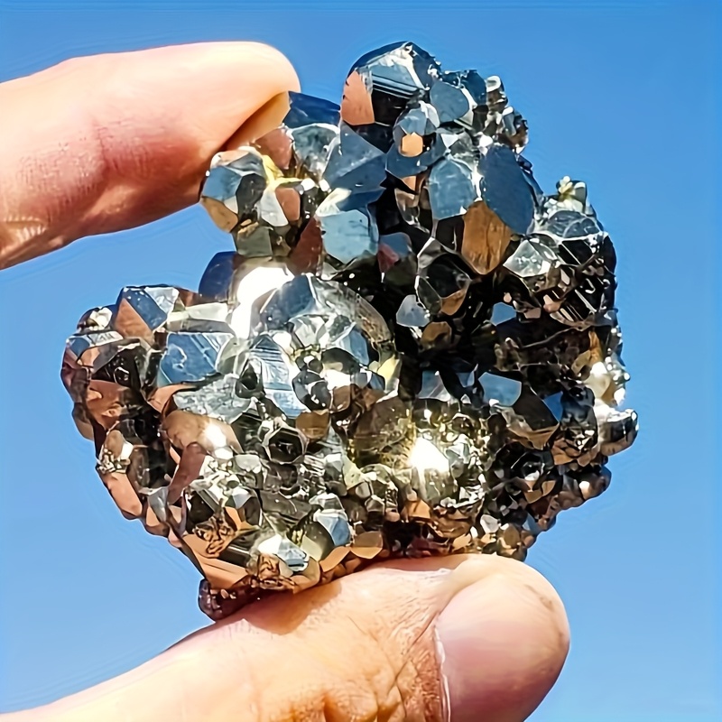AAAA+ grade natural pyrite mineral sample - irregular chalcopyrite, unique holiday for home and garden use.