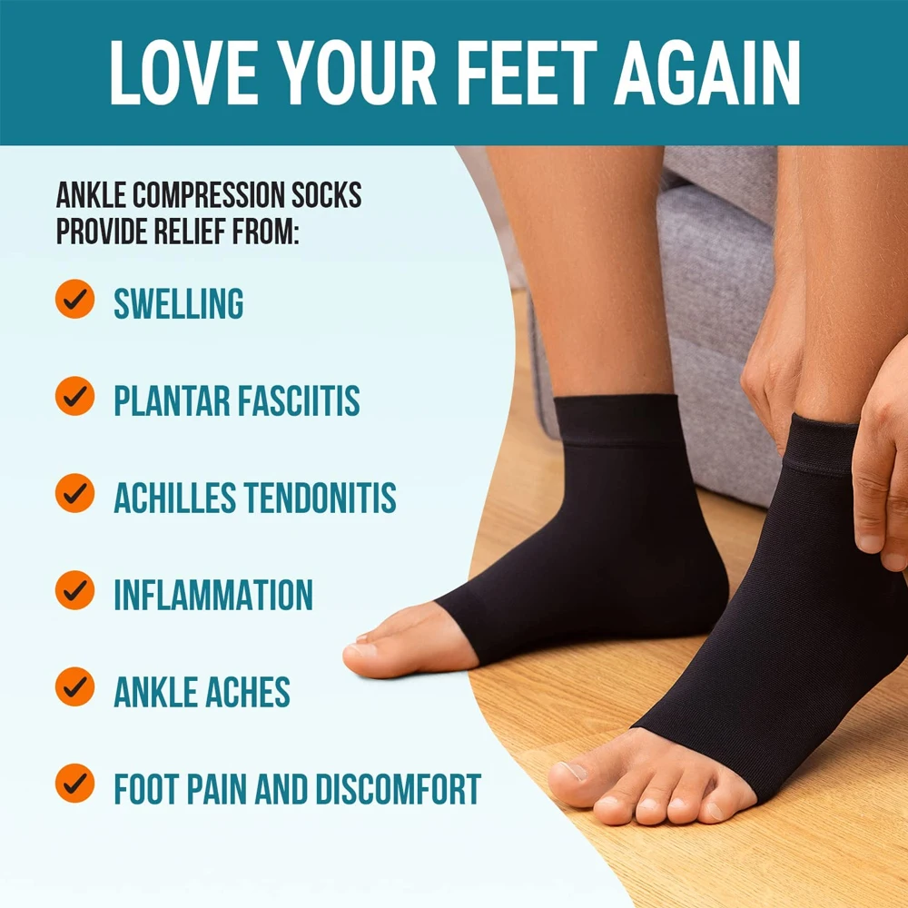 1 Pair Neuropathy Socks for Men Women,Soothe Compression Socks for Pain,Arch Support Lightweight Breathable Nano Nylon Socks