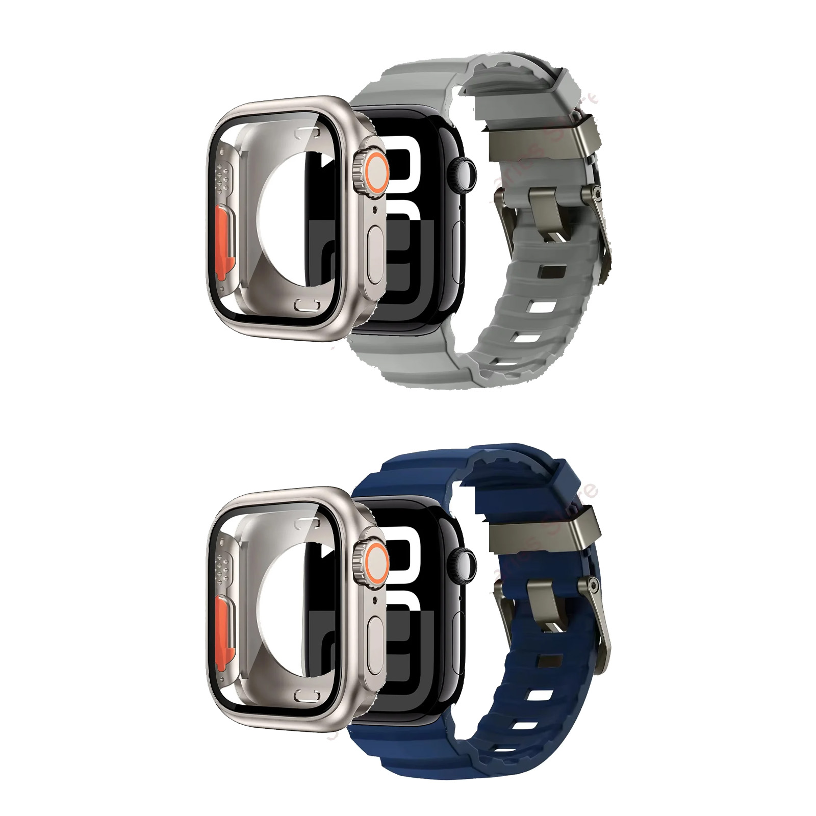 Silicone Strap Change to Ultra Case For Apple Watch Ultra series 11 10 9 8 7 6 5 SE For 46mm 49mm 45mm 44mm iWatch Bracelet Band
