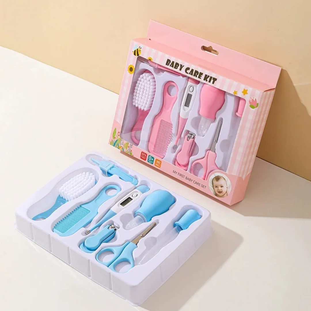 New Born Baby Tools Safety Anti- Pinch Metal And Plastic Nail Clippers Combination Set 8 Pcs