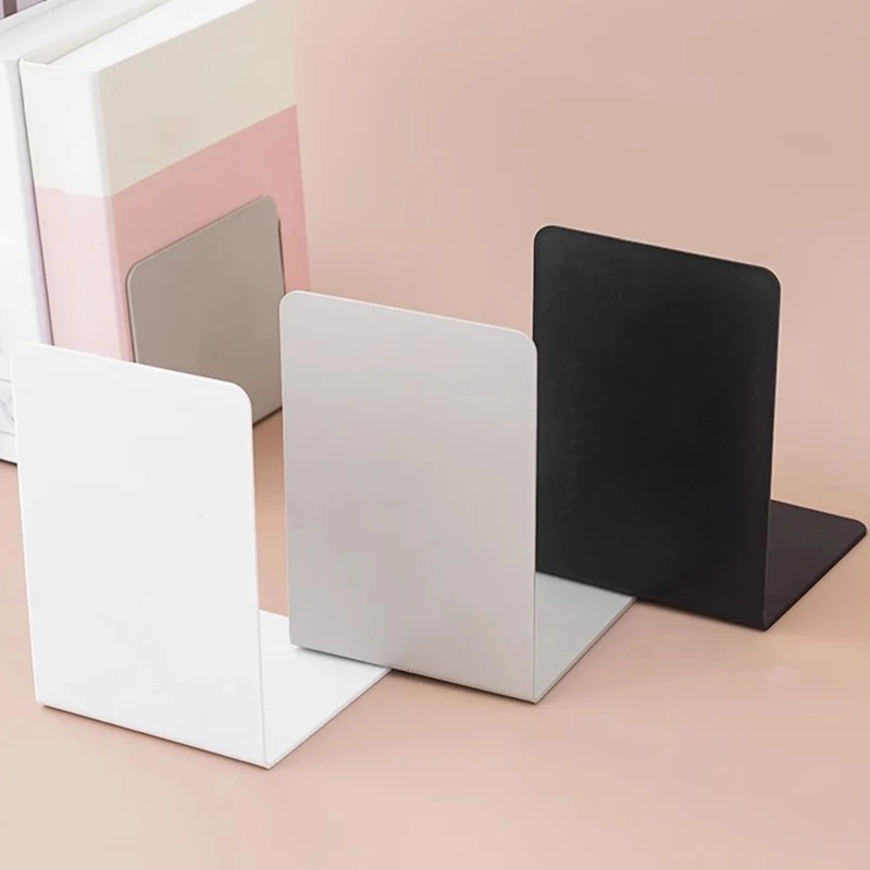 1 Pair Home Office Desktop Organizer Bookends Bookstop Shelf Heavy Duty Bracket Sturdy Bookshelves Partitions Kitchen Minimalism