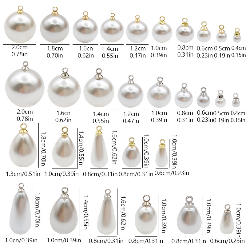 30/50Pcs ABS Faux Pearl Beads With Rhinestone Hole Vintage Elegant Imitation Peal Pendant Charms DIY Jewelry Making Handmade