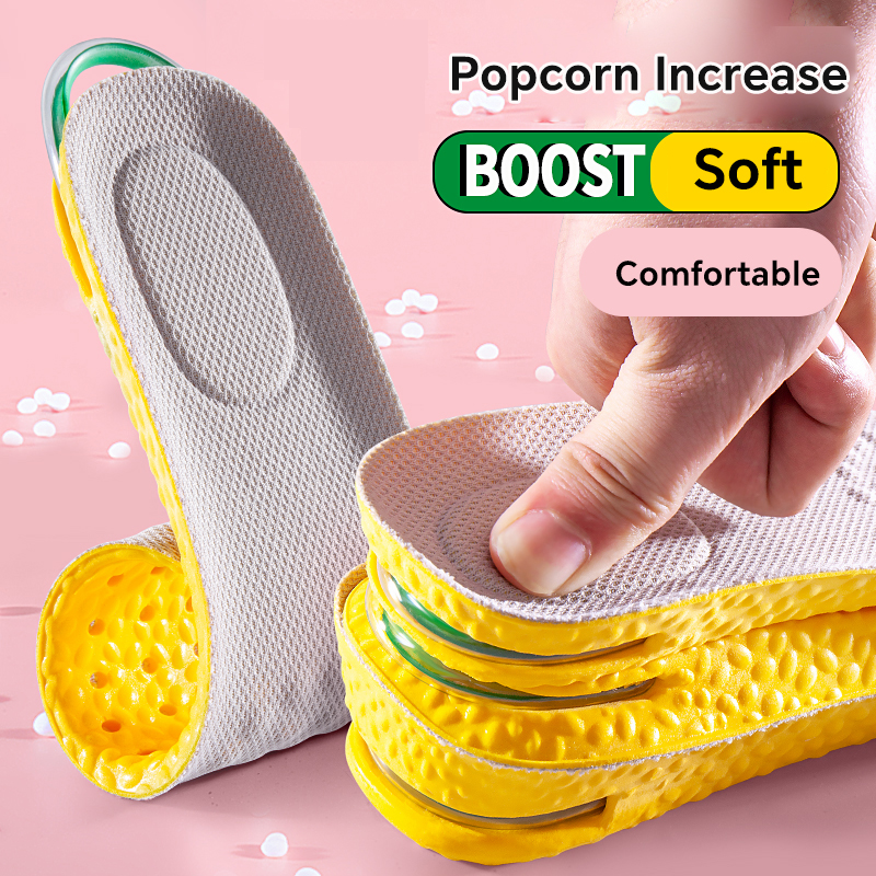 1 Pair Shock-Absorbing Arch Support Heightening Insoles - Supreme Comfort Anti-Friction Lift for Sneakers & Casual Shoes