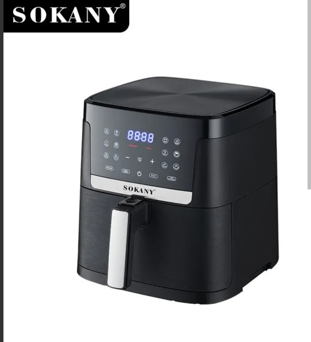 Sokany Premium (Top Quality) Digital Air Fryer 8.5 Liters With Detachable Basket