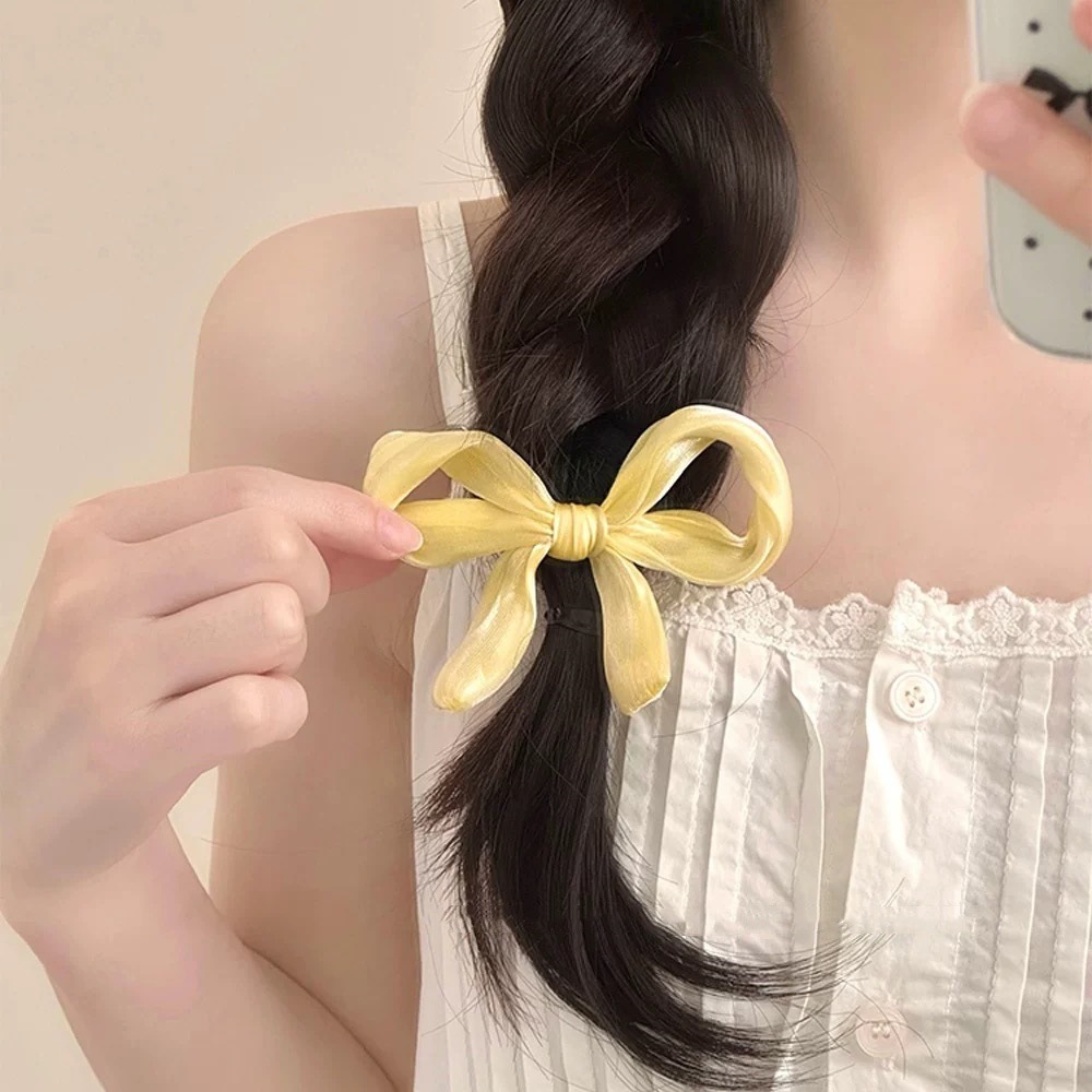 1pc silk fabric sweet bow hairpin, new side bangs clip, hair accessory for split ends.
