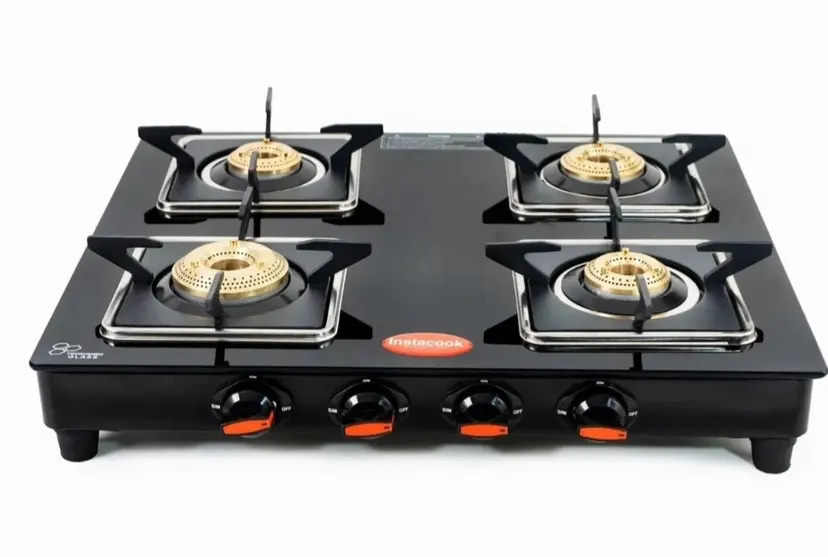 Black Ferre 4 Burner Gas Stove