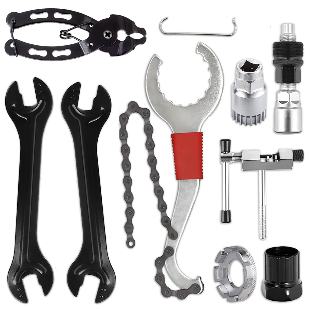 Bike Cassette Removal Tool with Chain whip and Auxiliary Wrench Bicycle Sprocket Removal Tools Sprocket Remover