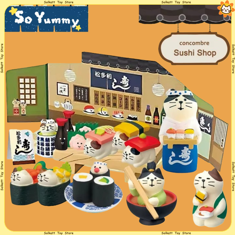 Sushi Restaurant Zakka Cat Japanese Style DIY Cartoon Foods Toys Miniatures Home Decoration Desktop Resin Crafts Small Ornaments