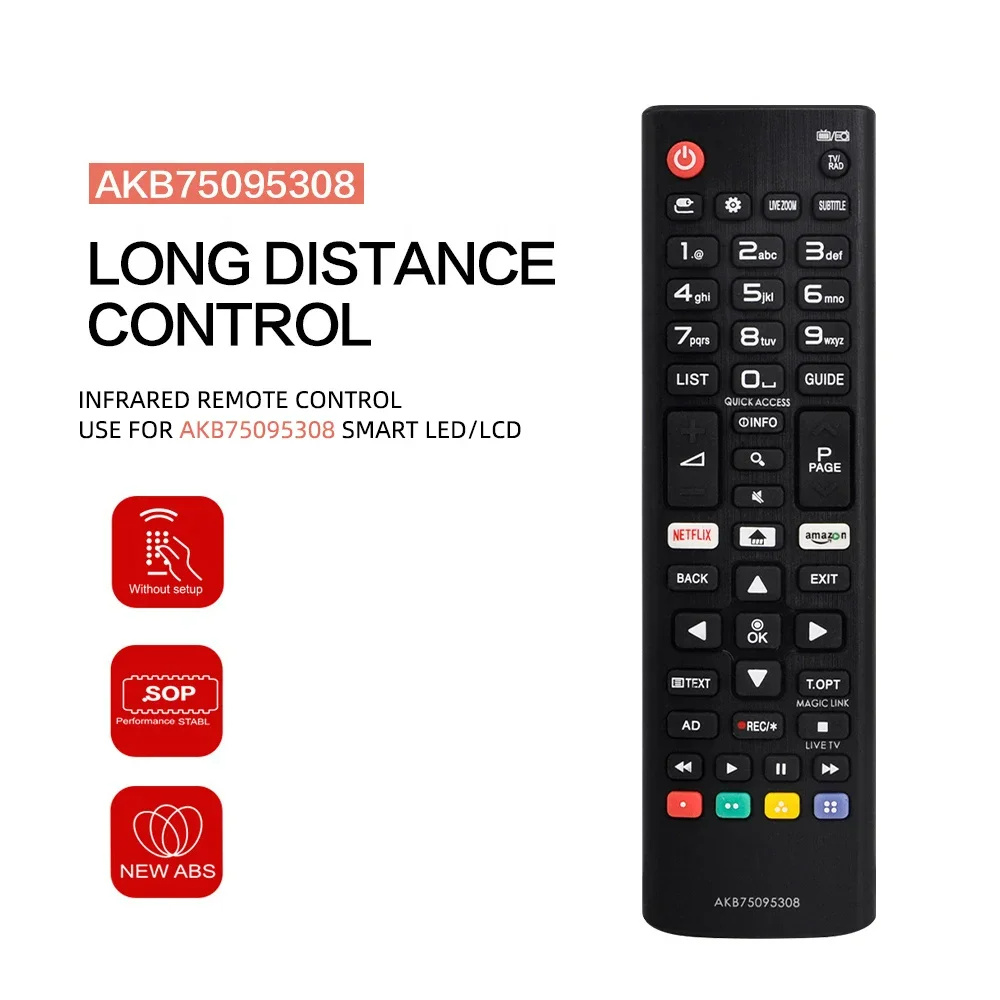 Universal Remote Control Kit AKB75095308 Replacement NEW High Quality ABS TV Remote Control Kit 433MHZ Household Remote Control