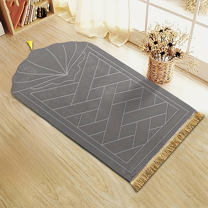 VIKAMA Luxury Tassel Prayer Mat Portable Foldable Home Prayer Mat Suitable For Indoor And Outdoor Pirimage Activities