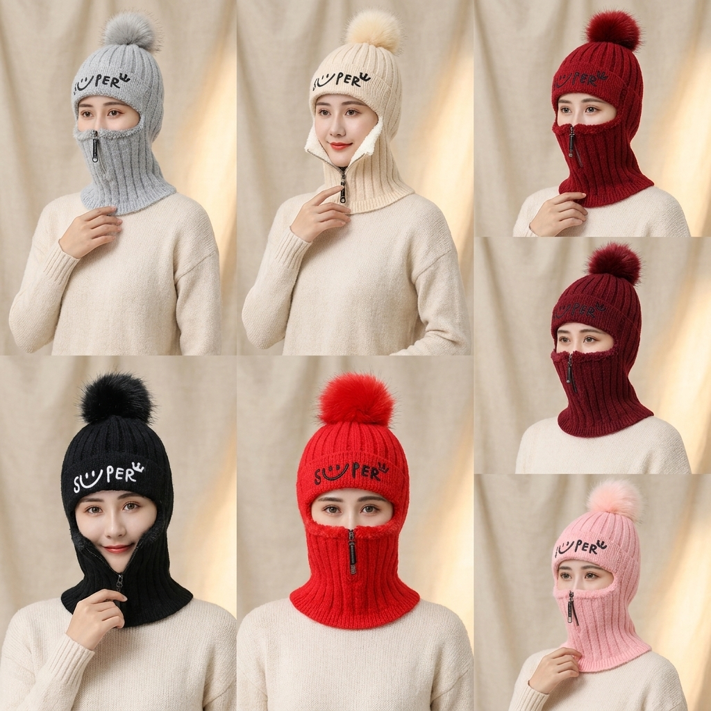 2 In 1 Winter Topi Set For Women