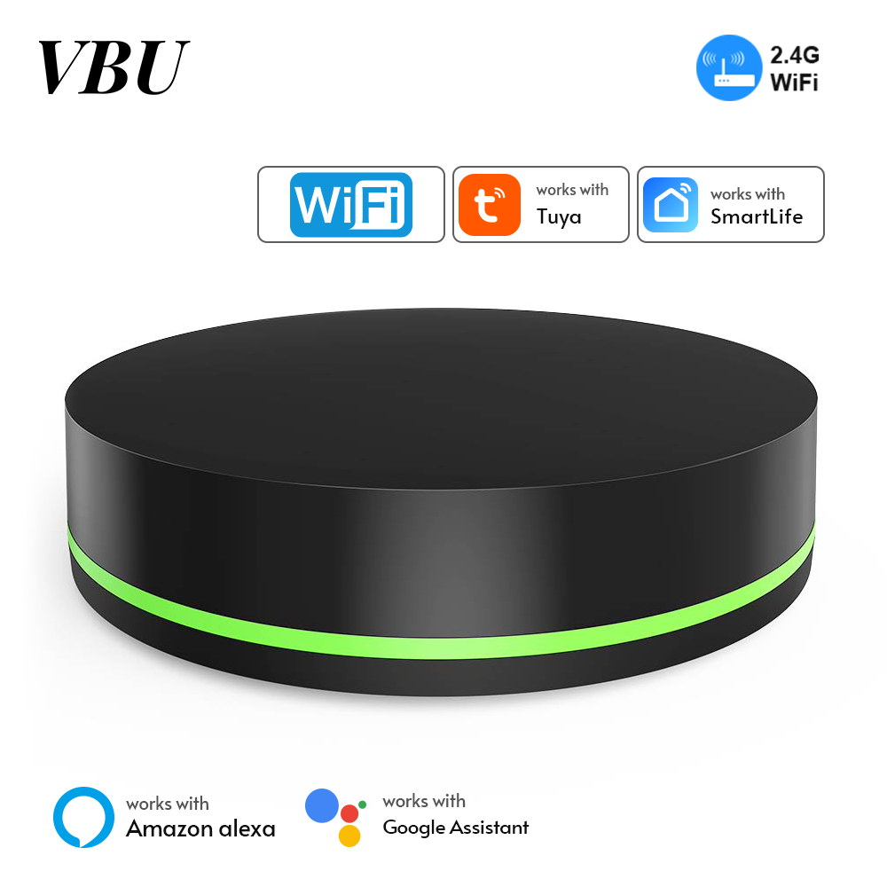 VBU Tuya WiFi IR Remote Control Smart Home Remote Universal Infrared Controller For TV/Light Works with Alexa Assistant