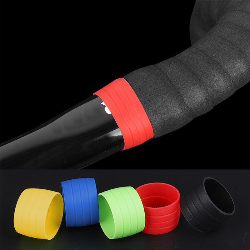 Ready Stocked 1 Pair Road Bike Handlebar Tape Plugs Anti-Skip Silicone Plug Bicycle End Bar Fixed Ring Waterproof Wear
