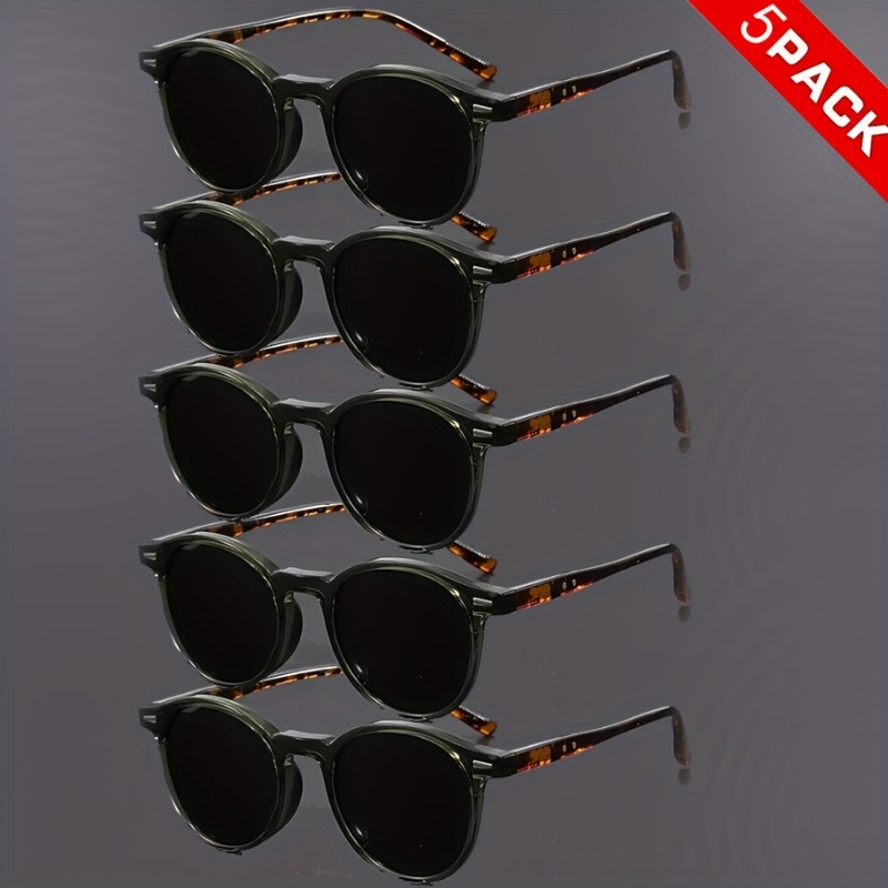 5PCS Retro Small Round Sunglasses Men Women Lightweight Vintage UV400 Lenses Fashion Shades