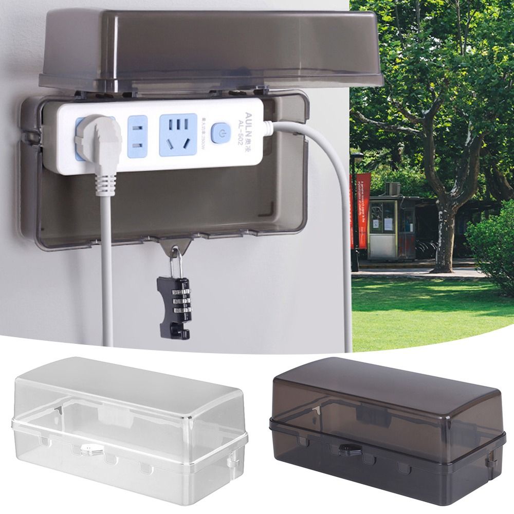 Anti-theft Plug Box Waterproof Plastic Cable Management Box Weatherproof Protect Outlet Power Strip Storage Box Outdoor