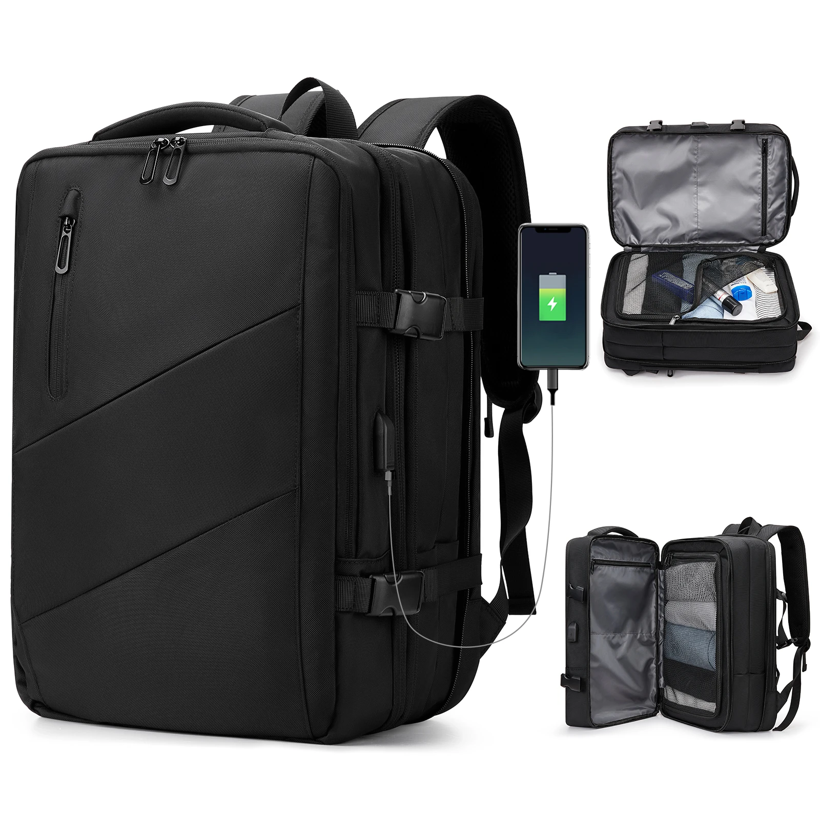 Extra Large 40L Travel Backpack for Men Extenable Backpack Airplane Cabin Carry On Backpack Waterproof Business Work Laptop Bag