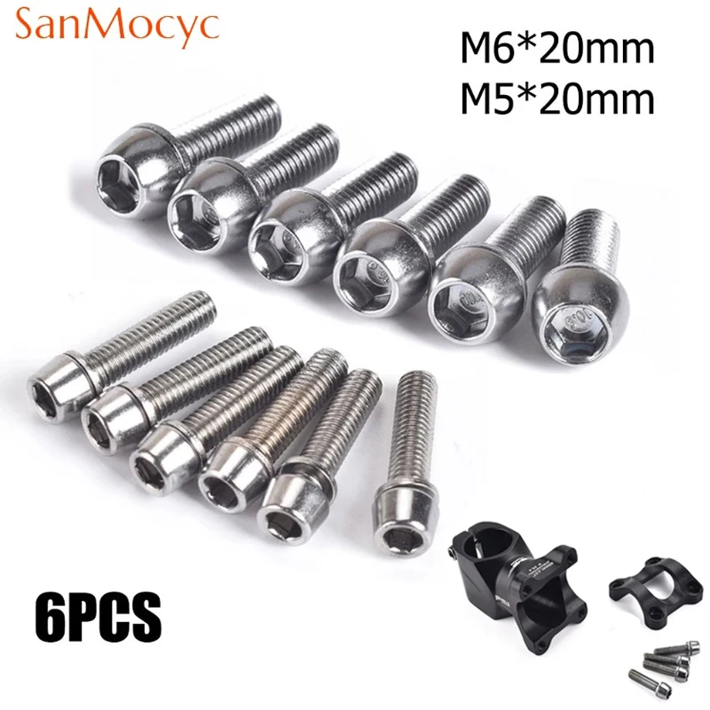 Bicycle Steering Handlebar Stem Screws Bolts M5 M6 20mm Colorful Stainless Steel Bike Spacers Hot Sale
