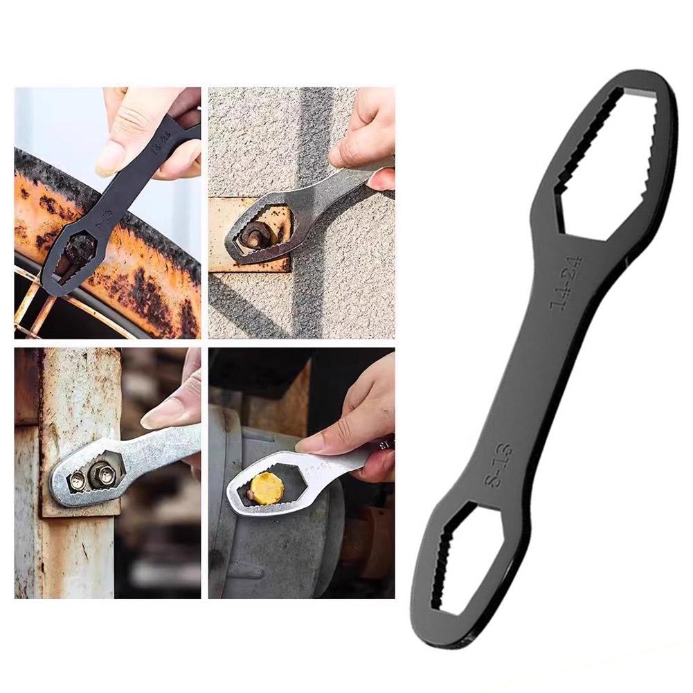8-24mm Small Steel Wrench Self-Tightening Adjustable Double-head Torx Spanner Hand Tools Universal Car Maintenance Home Repair