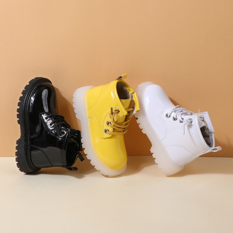 2024 New Spring Baby Boots For Girls Leather Waterproof Boys Ankle Boots Non-slip Soft Sole Fashion Toddler Kids Shoes