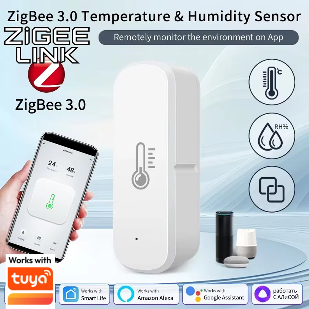Zigbee Temperature Humidity Sensor Smart Home LCD Screen Thermometer Hygrometer APP Remote Work With Tuya Smart Life