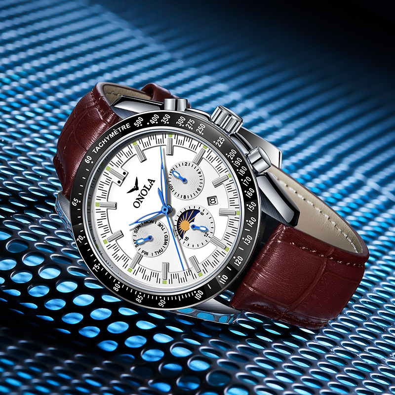 ONOLA 2023 New Fashion Men Watch Casual Mechanical Watch Men's Luxury Top Leather Hollow Automatic Watch