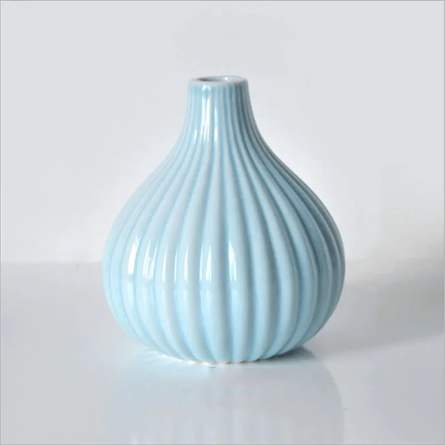 Small TaiPei Pot (10 Cm In Height) Vase Modern Art Vase,Nordic Creative Unique Flower Vase,Pastoral Stripe Simple Art Vases,For Office Bedroom