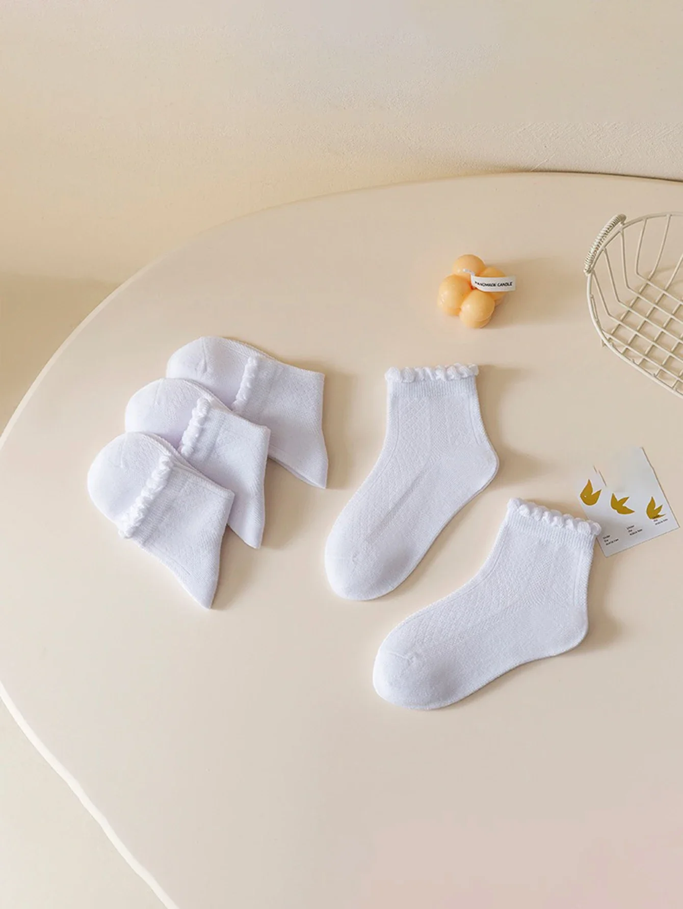 1/2/3 pairs of children's white socks, middle tube, pure cotton, girls' princess, spring and autumn thin breathable white socks