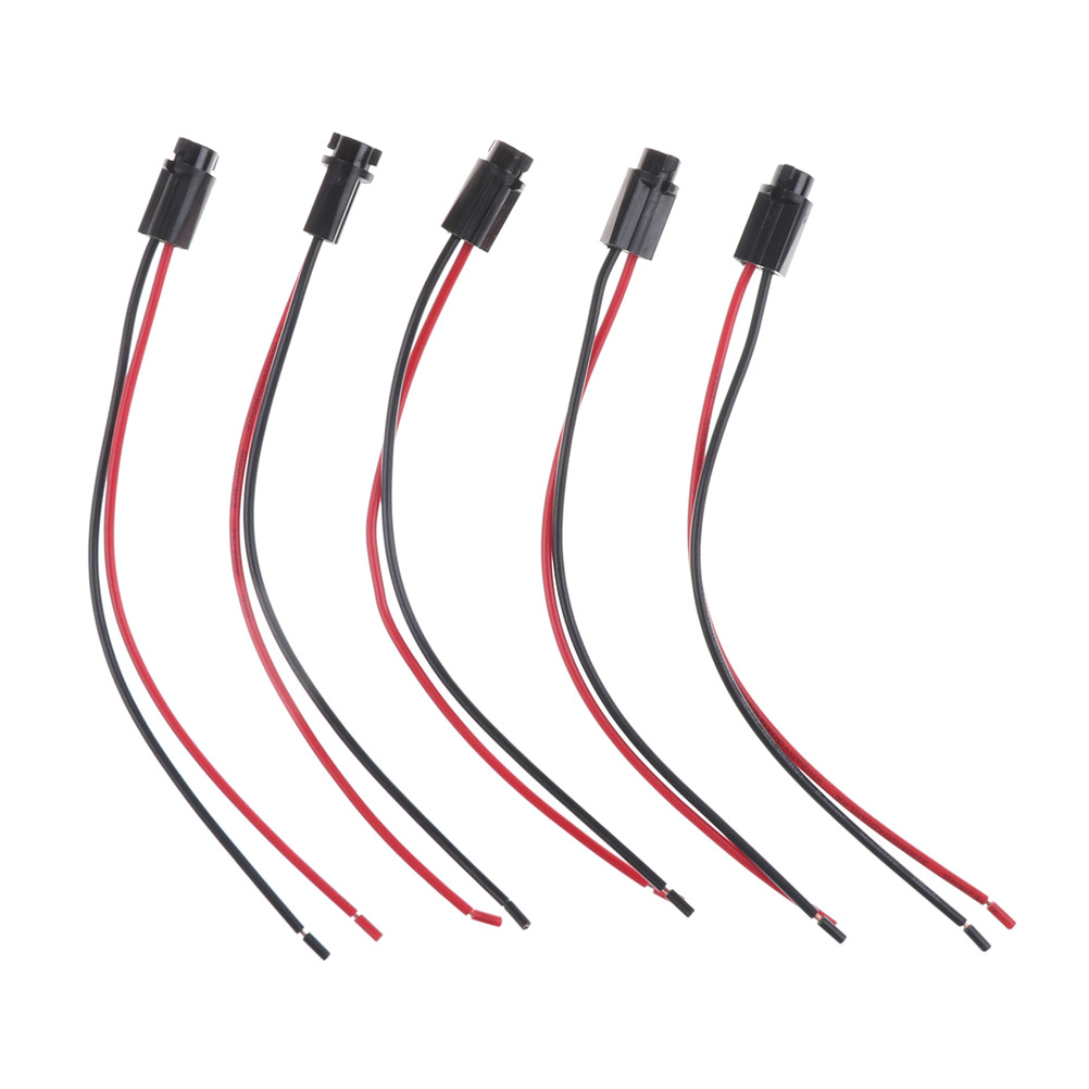 5Pcs T5 LED Bulb Holder Socket For 1.2W W3W Width Instrument Light Socket LED T5 Light Bulb Plug Extension Cables Harness