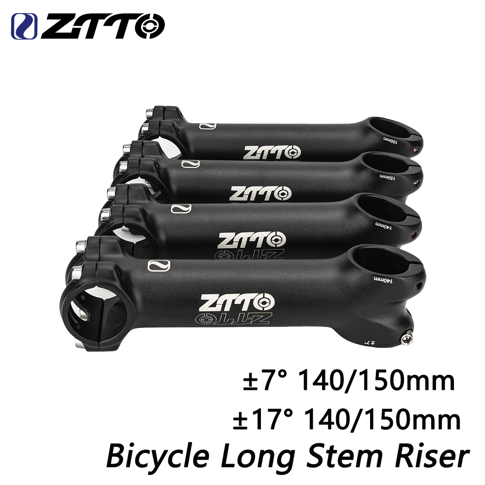 ZTTO 140/150mm MTB CNC Long Stem Riser 7 Degree 17 Degree High Strength Handlebar Extender 31.8mm Stem Bicycle Power Parts Riser